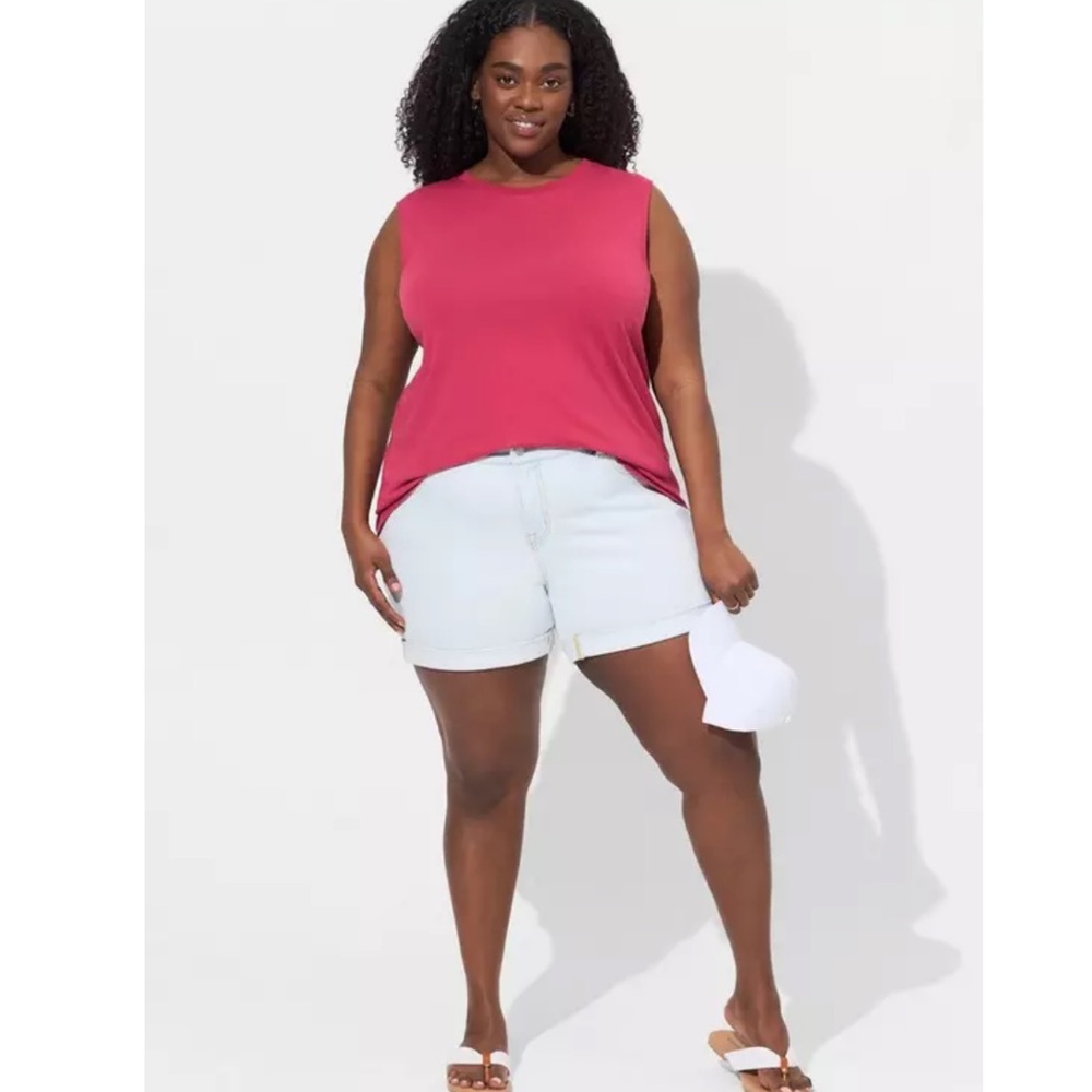 Torrid Size 3 Red Bud Vintage Cotton Jersey High Neck Tank Top NWT